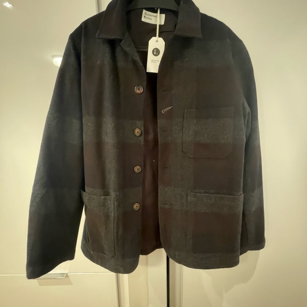 NWT - UNIVERSAL WORKS MESSI CHECK BAKERS CHORE JACKET (XL)